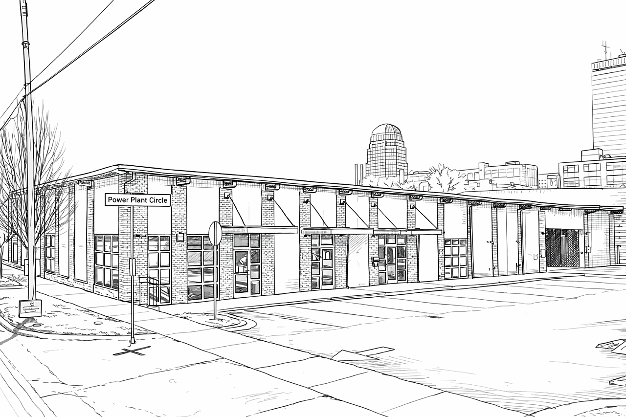 Triad Showroom Line Drawing