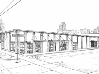 Triad Showroom Line Drawing