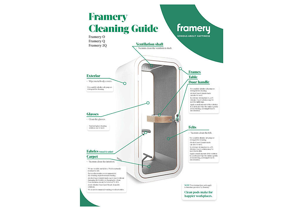 Framery Cleaning Guide